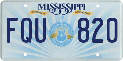 MS license plate FQU820