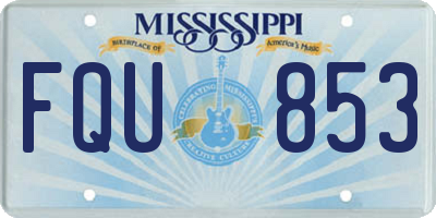 MS license plate FQU853