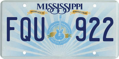 MS license plate FQU922