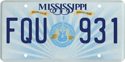 MS license plate FQU931