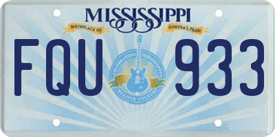 MS license plate FQU933