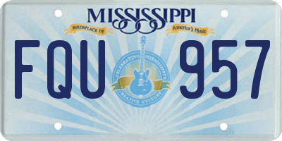 MS license plate FQU957