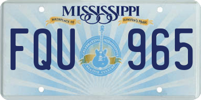 MS license plate FQU965