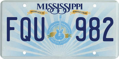 MS license plate FQU982