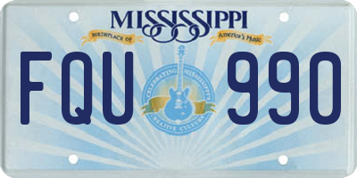 MS license plate FQU990
