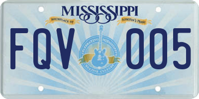 MS license plate FQV005