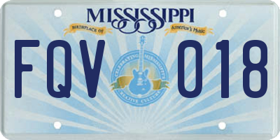 MS license plate FQV018