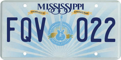 MS license plate FQV022