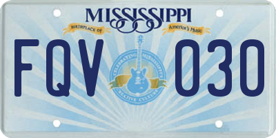 MS license plate FQV030