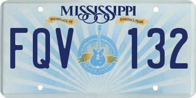 MS license plate FQV132