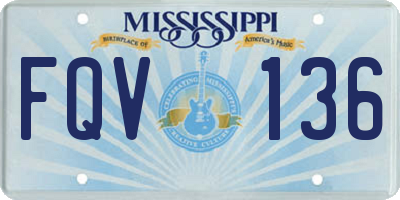 MS license plate FQV136