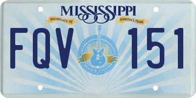MS license plate FQV151