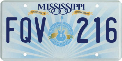 MS license plate FQV216