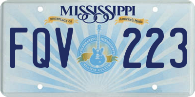MS license plate FQV223