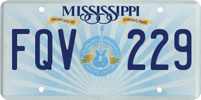 MS license plate FQV229