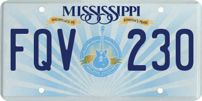 MS license plate FQV230
