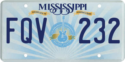 MS license plate FQV232