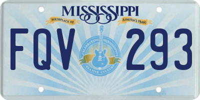 MS license plate FQV293