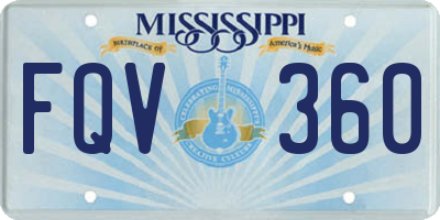 MS license plate FQV360