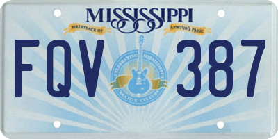 MS license plate FQV387