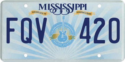 MS license plate FQV420
