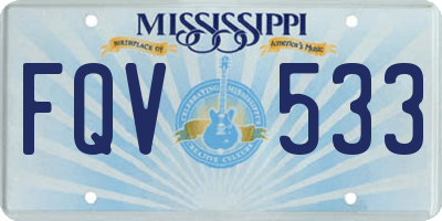 MS license plate FQV533