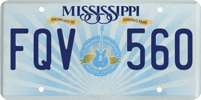MS license plate FQV560