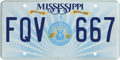 MS license plate FQV667