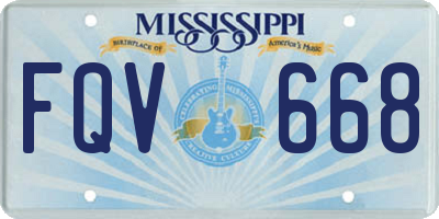 MS license plate FQV668