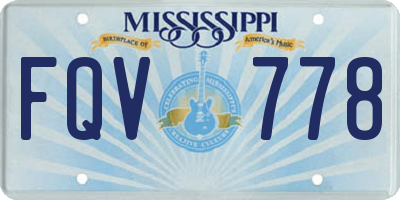 MS license plate FQV778