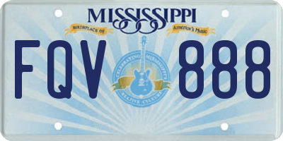 MS license plate FQV888