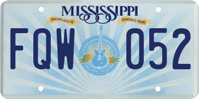 MS license plate FQW052