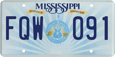 MS license plate FQW091