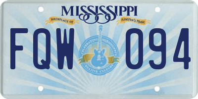 MS license plate FQW094