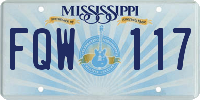 MS license plate FQW117
