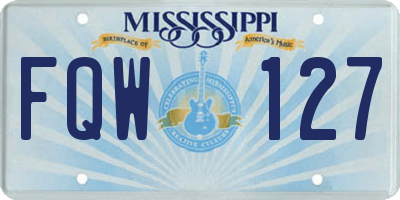 MS license plate FQW127