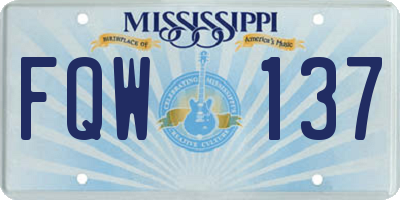 MS license plate FQW137