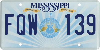 MS license plate FQW139