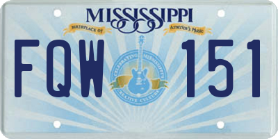 MS license plate FQW151