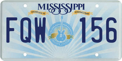 MS license plate FQW156