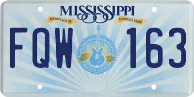 MS license plate FQW163