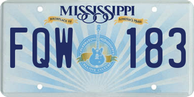MS license plate FQW183