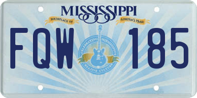 MS license plate FQW185