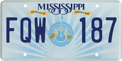 MS license plate FQW187