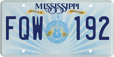 MS license plate FQW192