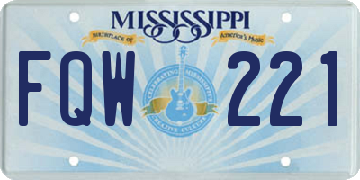 MS license plate FQW221