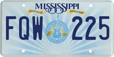 MS license plate FQW225