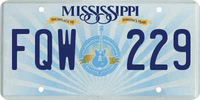 MS license plate FQW229