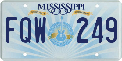 MS license plate FQW249
