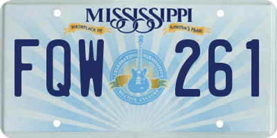 MS license plate FQW261